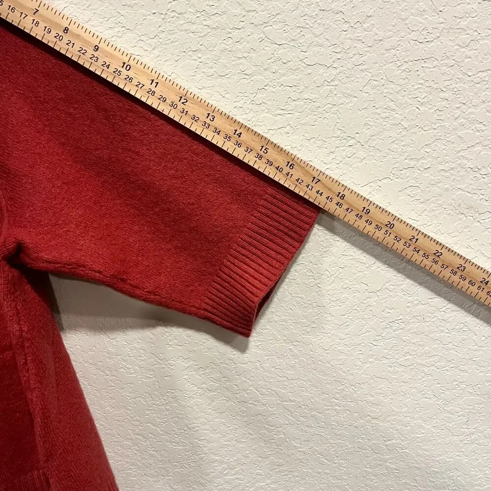 Soft Surroundings Petite XL Sweater Buttons On Back Coral Cotton Wool Blend